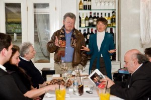 The Budapest Szalon at Symbol on 25 March 2009. From left to right: Gabor Kasa Hunyadi ('Count' Batthyany's adjutant), Margit Batthyany-Schmidt, Stephen Elekes (journalist), David Litchfield, Eniko Tegyi (the best simultaneous translator in the whole of the western world) and Tamas Suchman (politician).